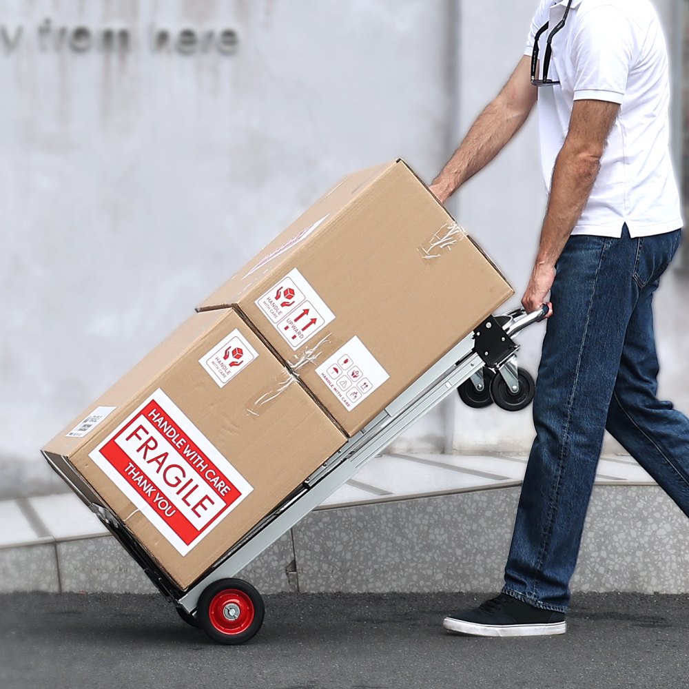 VEVOR Aluminum Folding Hand Truck, 2 in 1 Design 400 lbs Capacity, Heavy Duty Industrial Collapsible cart, Dolly Cart