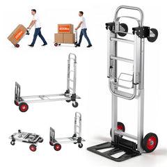 VEVOR Aluminum Folding Hand Truck, 2 in 1 Design 400 lbs Capacity, Heavy Duty Industrial Collapsible cart, Dolly Cart