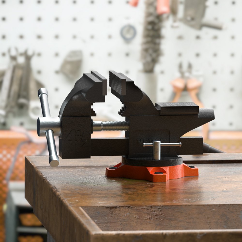 VEVOR Bench Vise, 4.5-inch Jaw Width 3.3-inch Jaw Opening , 240-Degree Swivel Locking Base Multipurpose Vise with