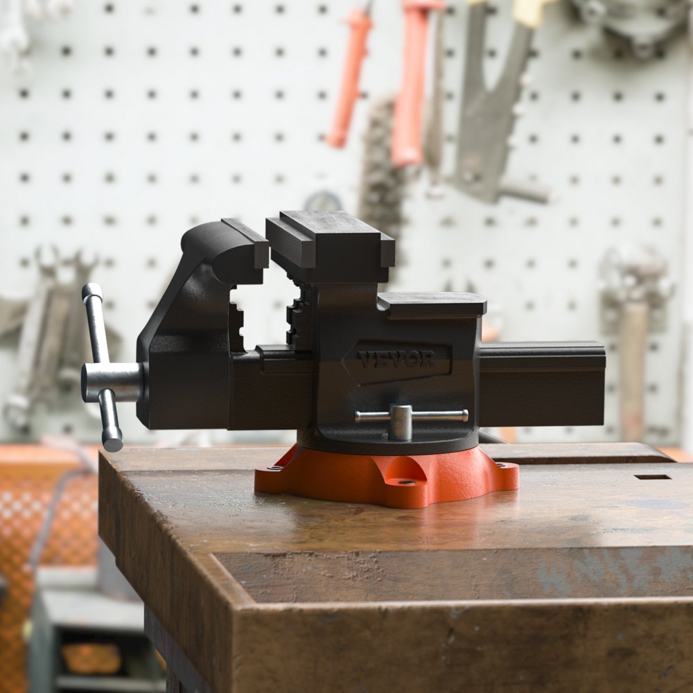 VEVOR Bench Vise, 6.5" Jaw Width 6.5" Forward &9.3" Reverse Opening, 360-Degree Swivel Locking Base Multipurpose