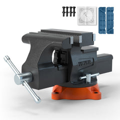 VEVOR Bench Vise, 6.5" Jaw Width 6.5" Forward &9.3" Reverse Opening, 360-Degree Swivel Locking Base Multipurpose