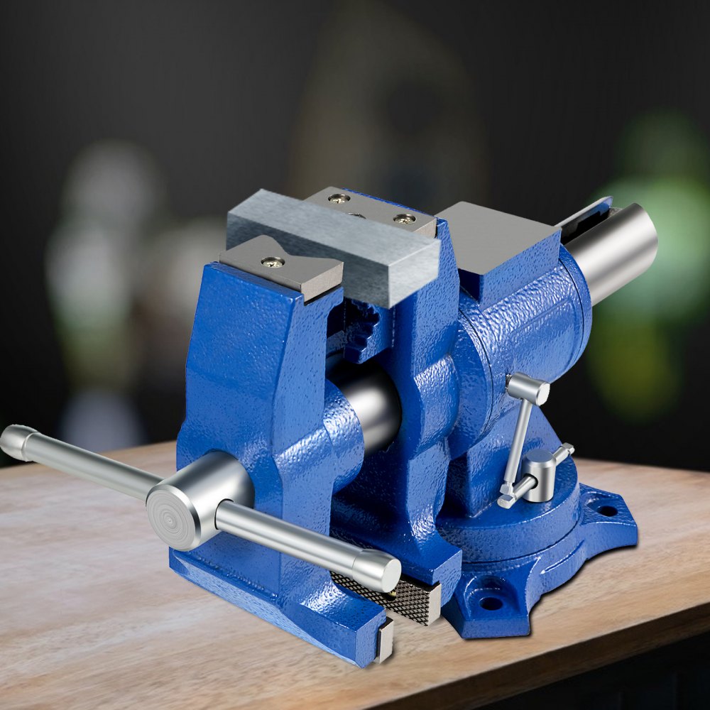 VEVOR 5" Heavy Duty Bench Vise, Double Swivel Rotating Vise Head/Body Rotates 360°,Pipe Vise Bench Vices 30Kn Clamping