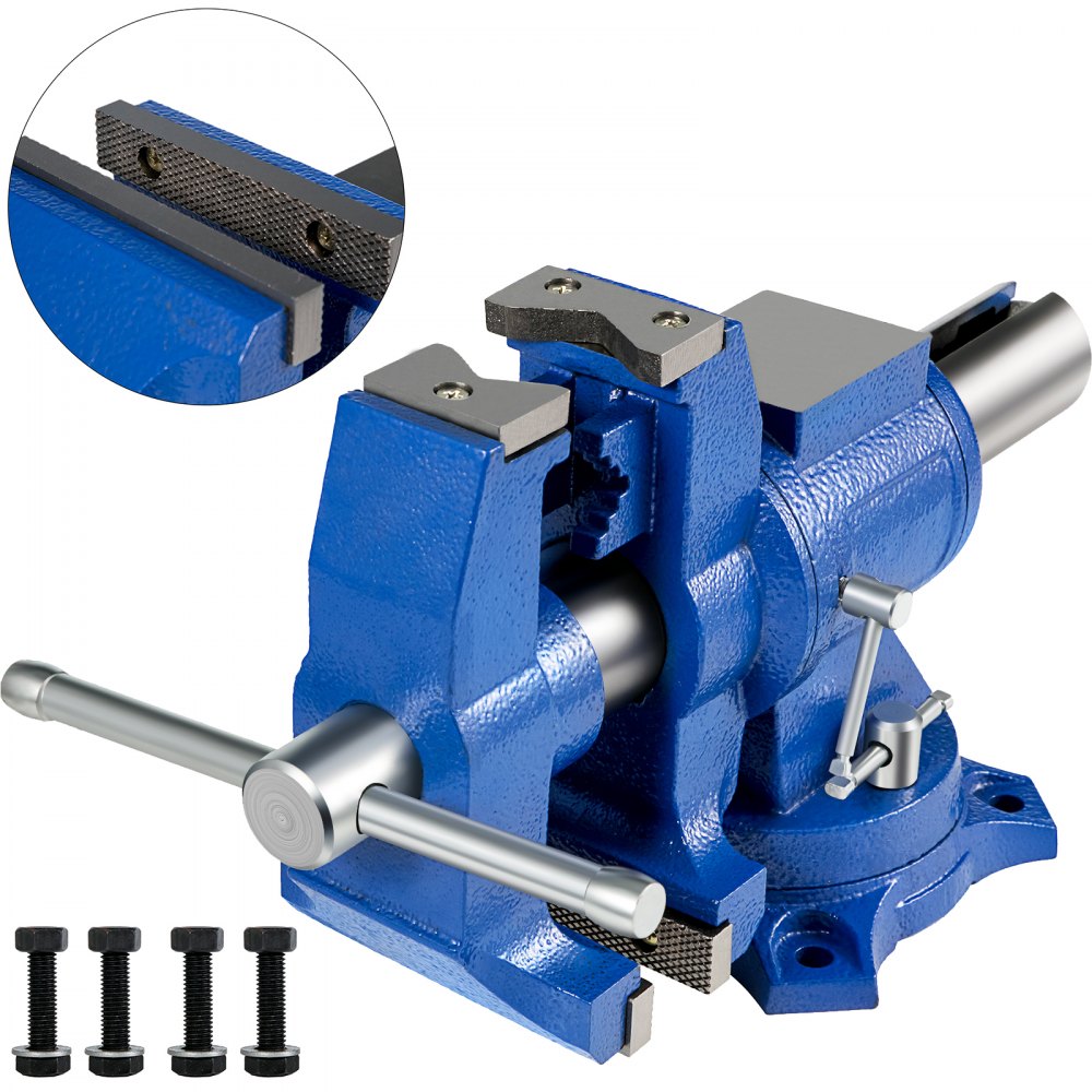 VEVOR 5" Heavy Duty Bench Vise, Double Swivel Rotating Vise Head/Body Rotates 360°,Pipe Vise Bench Vices 30Kn Clamping