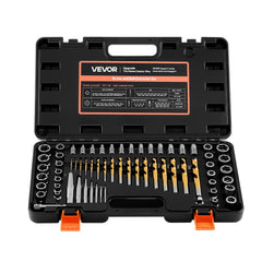 VEVOR Screw Extractor Set with Drill Bits, 65 Pieces, Easy Out Nut Bolt Extractors and Drill Bits, with Adapters, Solid