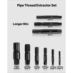 VEVOR Pipe Extractor Set, 9 Pieces Heavy Duty Steel Broken Pipe Extractors, with Solid Storage Case, Cr-Mo Steel for