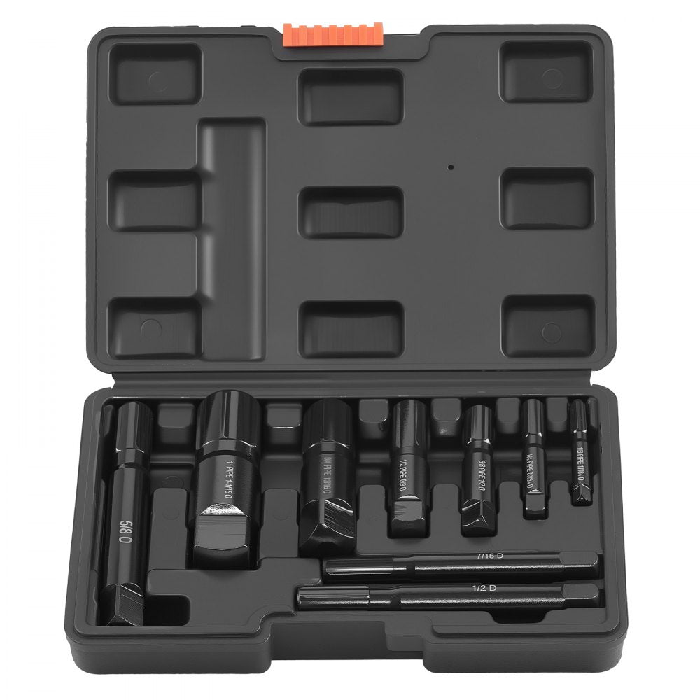 VEVOR Pipe Extractor Set, 9 Pieces Heavy Duty Steel Broken Pipe Extractors, with Solid Storage Case, Cr-Mo Steel for