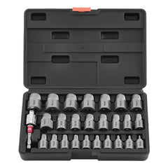 VEVOR Screw Extractor Set, 27 Pieces Hex Head Multi-Spline Easy Out Bolt Extractor Tool, with Adapters, Solid Storage