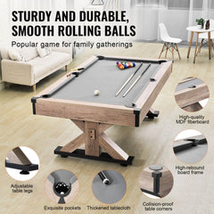 VEVOR Billiards Table Combo Set, 7ft 3-in-1 Multi Game Table with Dining, Pool, and Tennis Table, Includes Full Set of