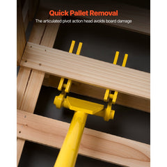 VEVOR Pallet Buster Tool, 41 Inch Carbon Steel Handle Wrecking Pry Bar, 2000 lbs Weight Capacity, Heavy Duty Deck Board