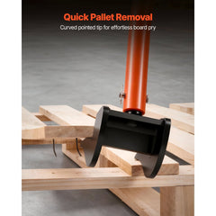 VEVOR Pallet Buster Tool, 50 Inch Carbon Steel Handle Wrecking Pry Bar, 2000 lbs Weight Capacity, Heavy Duty Deck Board