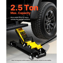 VEVOR Floor Jack, 2.5 Ton Low Profile Floor Jack, Heavy-duty Steel Racing Floor Jack With Single Piston Lift Pump