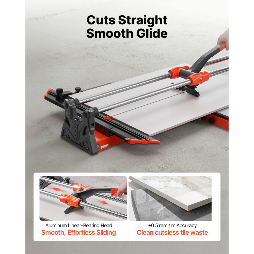VEVOR 39.4-Inch Manual Tile Cutter, Upgraded Sliding Head Cutting Tool with Spring-Loaded Base, Angle Fence, Tungsten