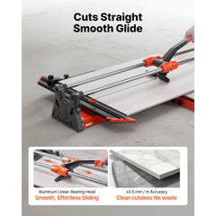 VEVOR 39.4-Inch Manual Tile Cutter, Upgraded Sliding Head Cutting Tool with Spring-Loaded Base, Angle Fence, Tungsten