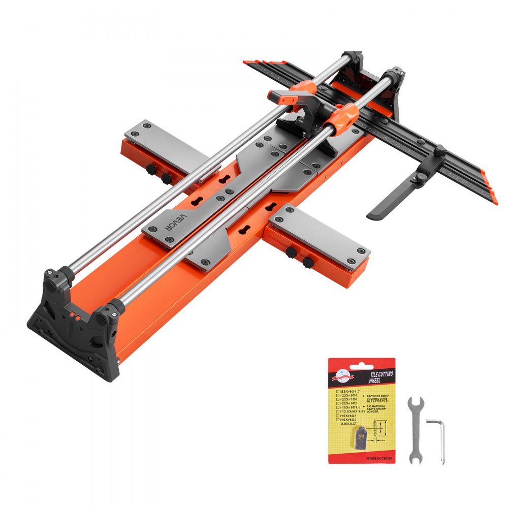 VEVOR 39.4-Inch Manual Tile Cutter, Upgraded Sliding Head Cutting Tool with Spring-Loaded Base, Angle Fence, Tungsten