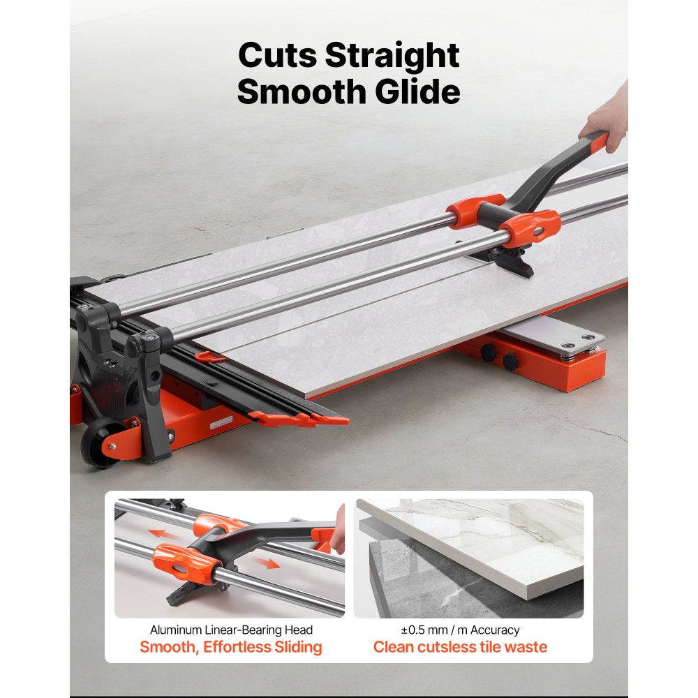VEVOR 47.2-Inch Manual Tile Cutter, Upgraded Sliding Head Cutting Tool with Spring-Loaded Base, Angle Fence, Tungsten