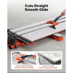 VEVOR 47.2-Inch Manual Tile Cutter, Upgraded Sliding Head Cutting Tool with Spring-Loaded Base, Angle Fence, Tungsten