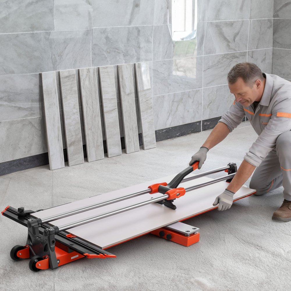 VEVOR 47.2-Inch Manual Tile Cutter, Upgraded Sliding Head Cutting Tool with Spring-Loaded Base, Angle Fence, Tungsten