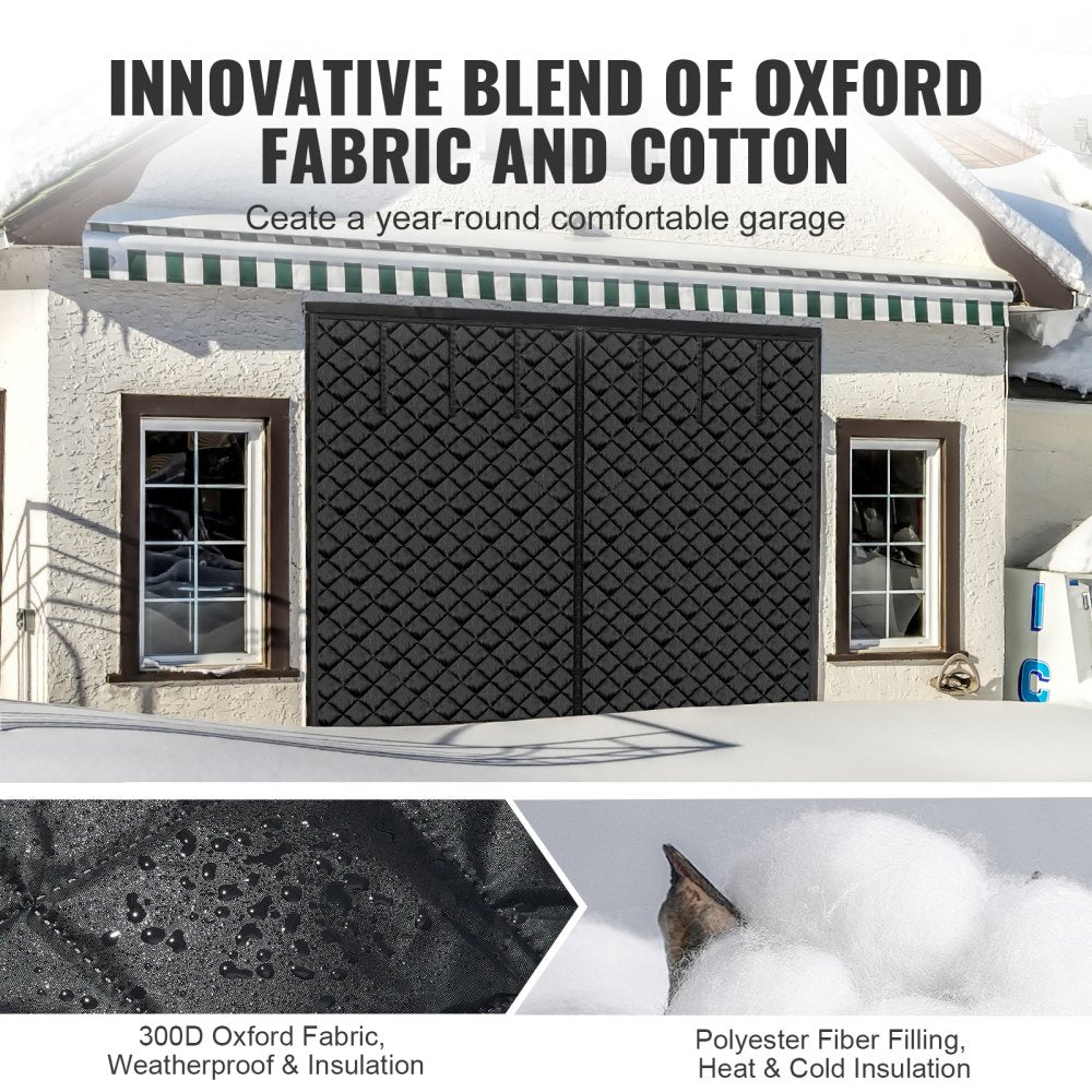 VEVOR Garage Door Screen for Winter, 10x8FT, Garage Door Insulation Kit, Magnetic Thermal Insulated Door Curtain with