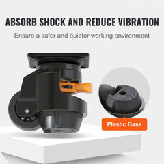 VEVOR Leveling Casters, Set of 4, 2200 lbs Total Load Capacity, 2.5 inches, Heavy Duty with Upgraded Handle Design, 360