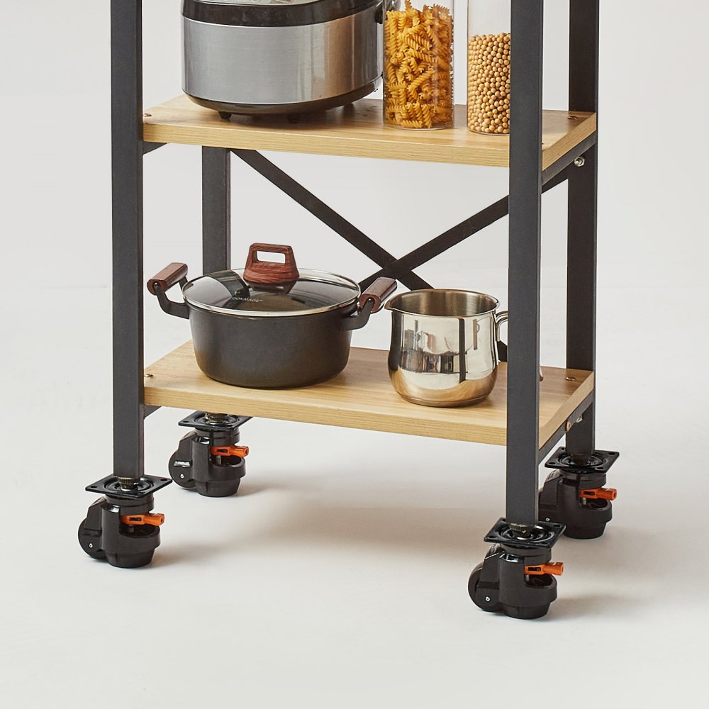 VEVOR Leveling Casters, Set of 4, 2200 lbs Total Load Capacity, 2.5 inches, Heavy Duty with Upgraded Handle Design, 360