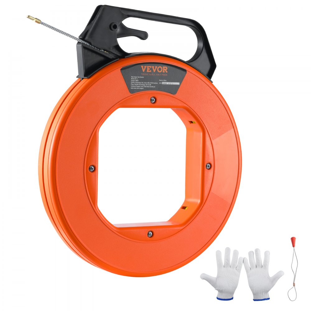 VEVOR Fish Tape, 100 ft, 3/16-inch, Fiberglass Cable Guide with Enhanced Casing and Grip, User-Friendly Wire Routing