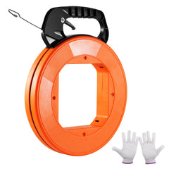 VEVOR Fish Tape, 120-foot, 1/8-inch, Steel Wire Puller with Optimized Housing and Handle, Easy-to-Use Cable Puller