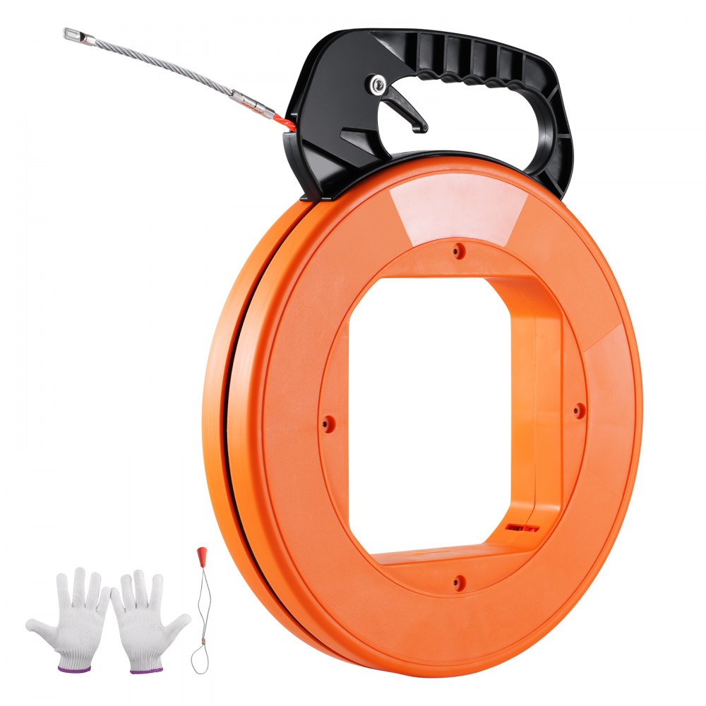 VEVOR Fish Tape, 100-foot, 1/4-inch, PET Wire Puller with Optimized Housing and Handle, Easy-to-Use Cable Puller Tool