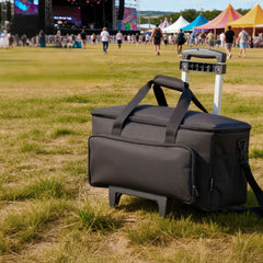 VEVOR Rolling DJ Cable Bag, 1680D, Padded File Gig Bag with Wheels, 6 Detachable Divider, Travel Storage Music Gear