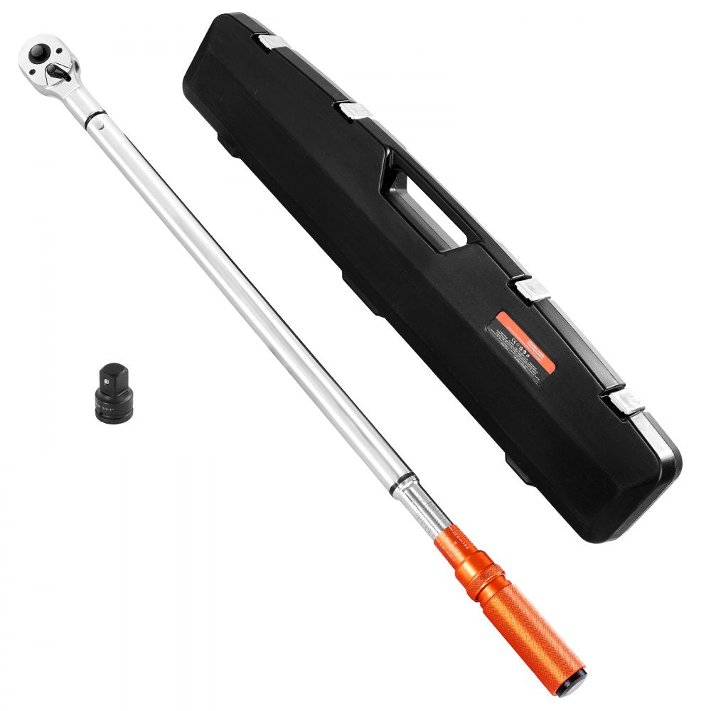 VEVOR Click Torque Wrench, 3/4 Inch Drive, 100-600 lbf-ft / 136-814N.m, Dual-direction Torque Wrench Set with Dual