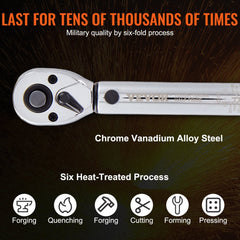 VEVOR Torque Wrench, 1/4-inch Drive Click Torque Wrench 20-200in.lb/3-23n.m, Dual-Direction Adjustable Torque Wrench