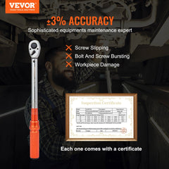 VEVOR Torque Wrench, 10-150ft.lb/14-204n.m 1/2-inch Drive Click Torque Wrench, Dual-Direction Adjustable Torque Wrench