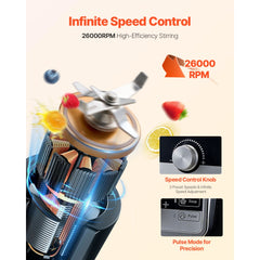 VEVOR Blender for Smoothies, 135 oz 1400W, Professional Blender with Powerful Motor, Multi-Functional Food Processing