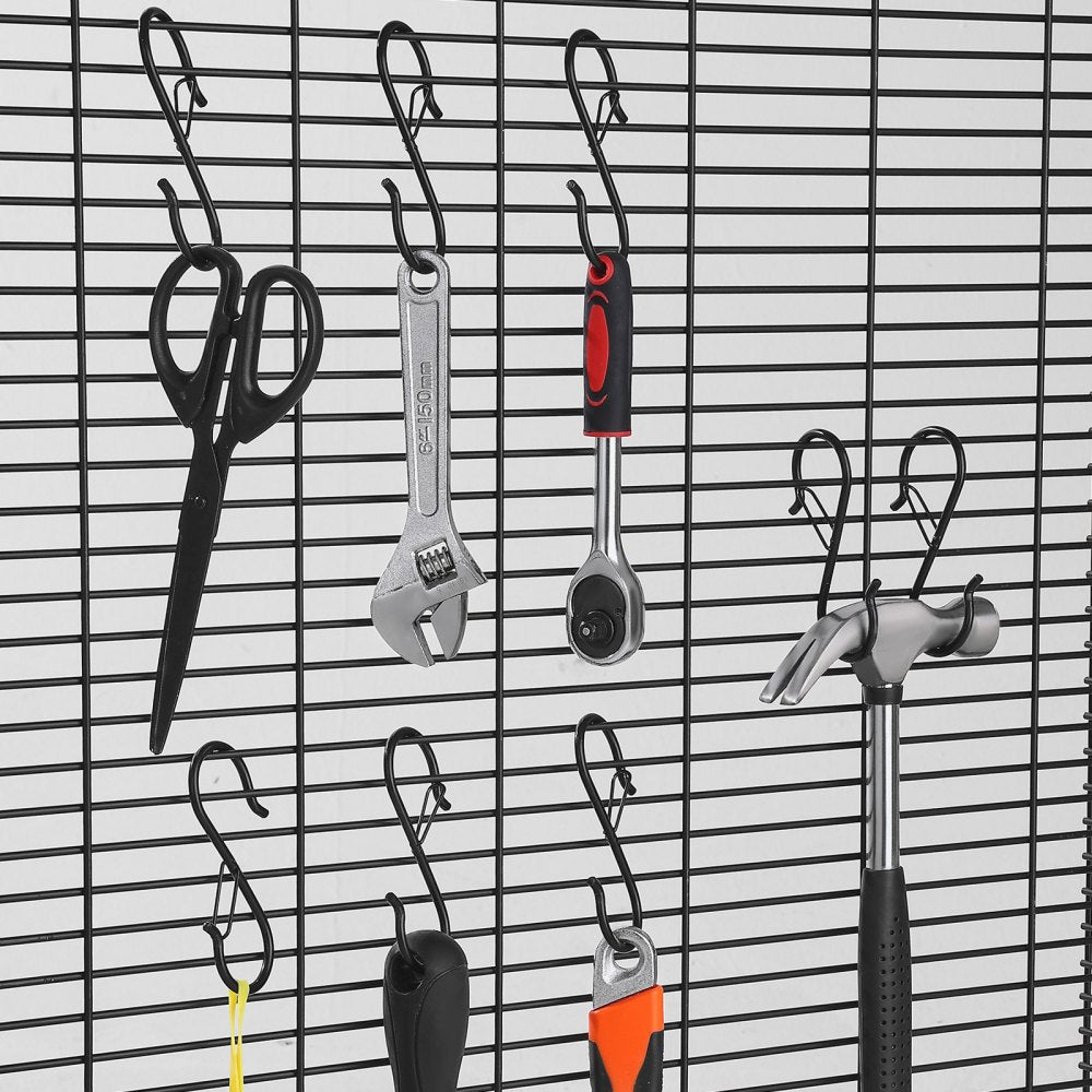 VEVOR S Hooks 36 Pack, 39.68 LBS Capacity for Bars up to 0.85 Inch, S Shaped Hooks with Safety Buckle, Heavy Duty Metal