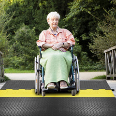 VEVOR Rubber Cable Guard, 5-Channel, 22000 lbs per Axle Load Capacity, Durable Cord Protection Ramp with Hinged Lid for