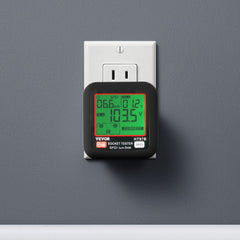 VEVOR Outlet Tester, Electrical GFCI Trip Tester, LCD Display Receptacle Detector for 7 Common Wiring Faults, 3 Prong