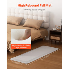 VEVOR Fall Mat for Elderly, 3/4-inch Thickened Fall Prevention Pad with Beveled Edge, Anti-Slip Bedside Safety Floor