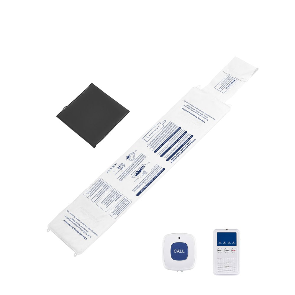 VEVOR Early Alert Bed Alarm System, Wireless Bed and Chair Sensor Pad with Call Button & Pager, Pre-Alert Safety Bed