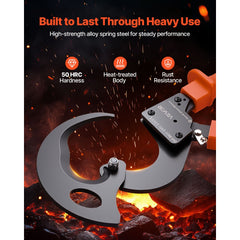 VEVOR Ratcheting Cable Cutter, Spring Steel Blades with PVC-Coated Handles, Quick-Release Button, Heavy Duty Ratchet