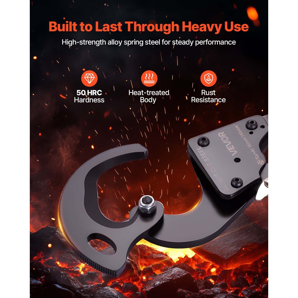 VEVOR Ratcheting Cable Cutter, Spring Steel Blades with PVC-Coated Handles, Quick-Release Button, Heavy Duty Ratchet