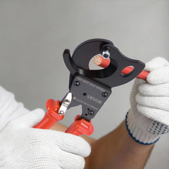VEVOR Ratcheting Cable Cutter, Spring Steel Blades with PVC-Coated Handles, Quick-Release Button, Heavy Duty Ratchet
