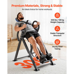 VEVOR Inversion Table, 300 lbs Capacity Heavy Duty Back Inverter Stretcher, Inverted Table with Dual-Roller Locking
