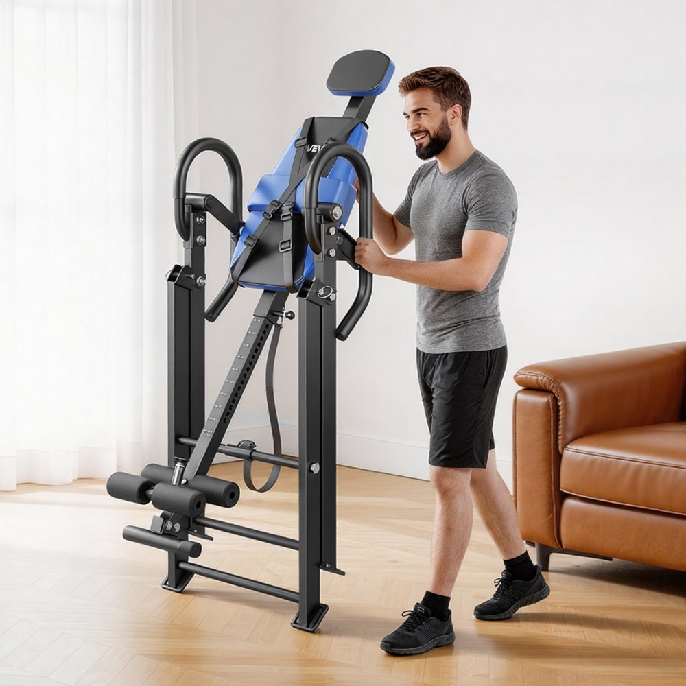 VEVOR Inversion Table, 300 lbs Capacity Heavy Duty Back Inverter Stretcher, Inverted Table with Dual-Roller Locking