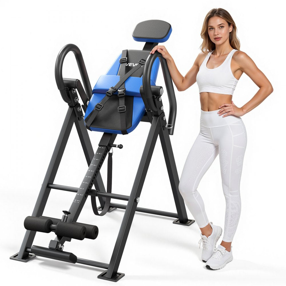 VEVOR Inversion Table, 300 lbs Capacity Heavy Duty Back Inverter Stretcher, Inverted Table with Dual-Roller Locking