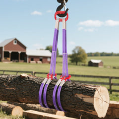 VEVOR Lifting Sling Straps, 2Pcs Two-Leg Polyester Bridle Sling with Hooks, 4400LB Capacity, 5Ft Heavy Duty Rigging