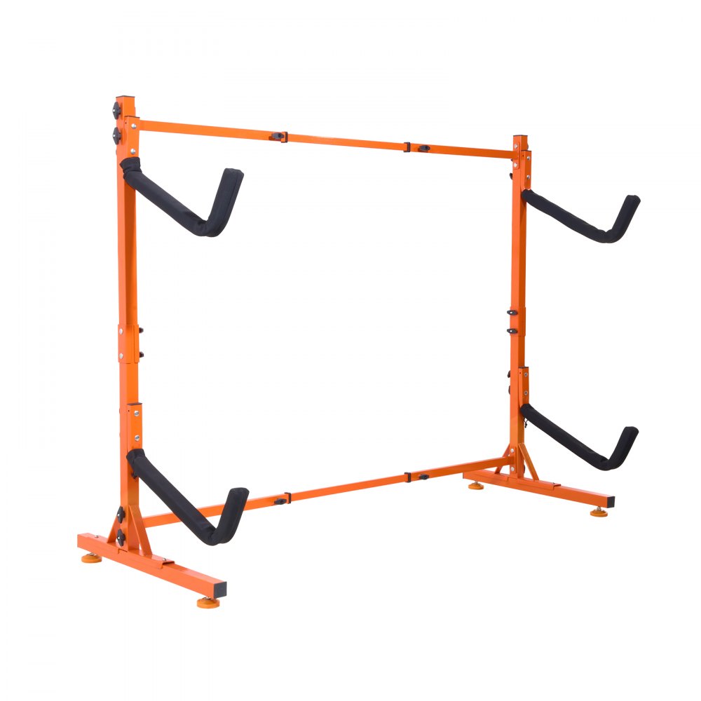 VEVOR Freestanding Kayak Storage Rack, Kayak Stand for 2 Kayak Canoe Paddleboard, Heavy-duty Steel Kayak Hanger Holder