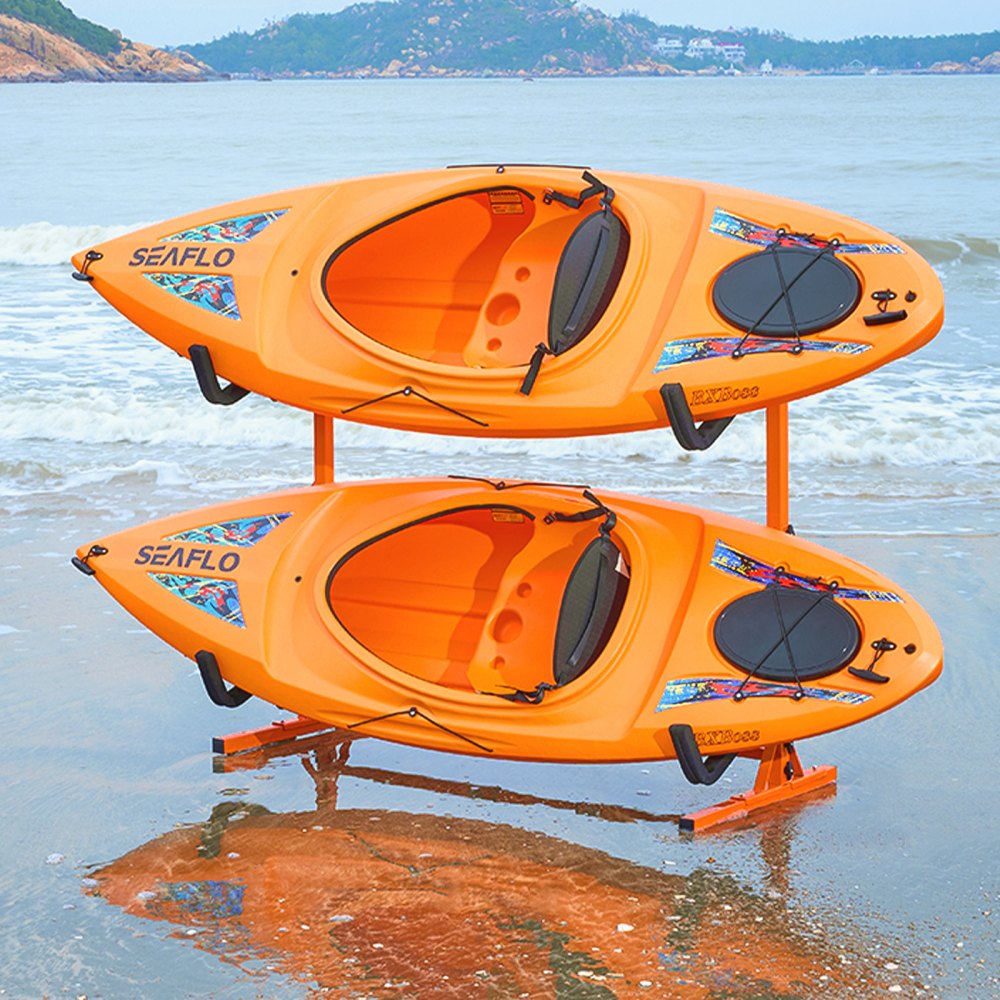 VEVOR Freestanding Kayak Storage Rack, Kayak Stand for 4 Kayak Canoe Paddleboard, Heavy-duty Steel Kayak Hanger Holder