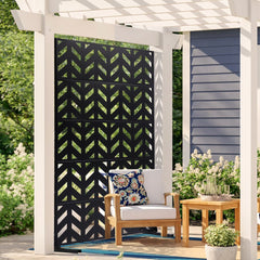 VEVOR Metal Privacy Screen, 47" W x 72" H, Outdoor Privacy Screens 5-Panel, Freestanding Outdoor Divider with Stand