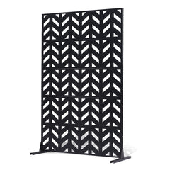 VEVOR Metal Privacy Screen, 47" W x 72" H, Outdoor Privacy Screens 5-Panel, Freestanding Outdoor Divider with Stand