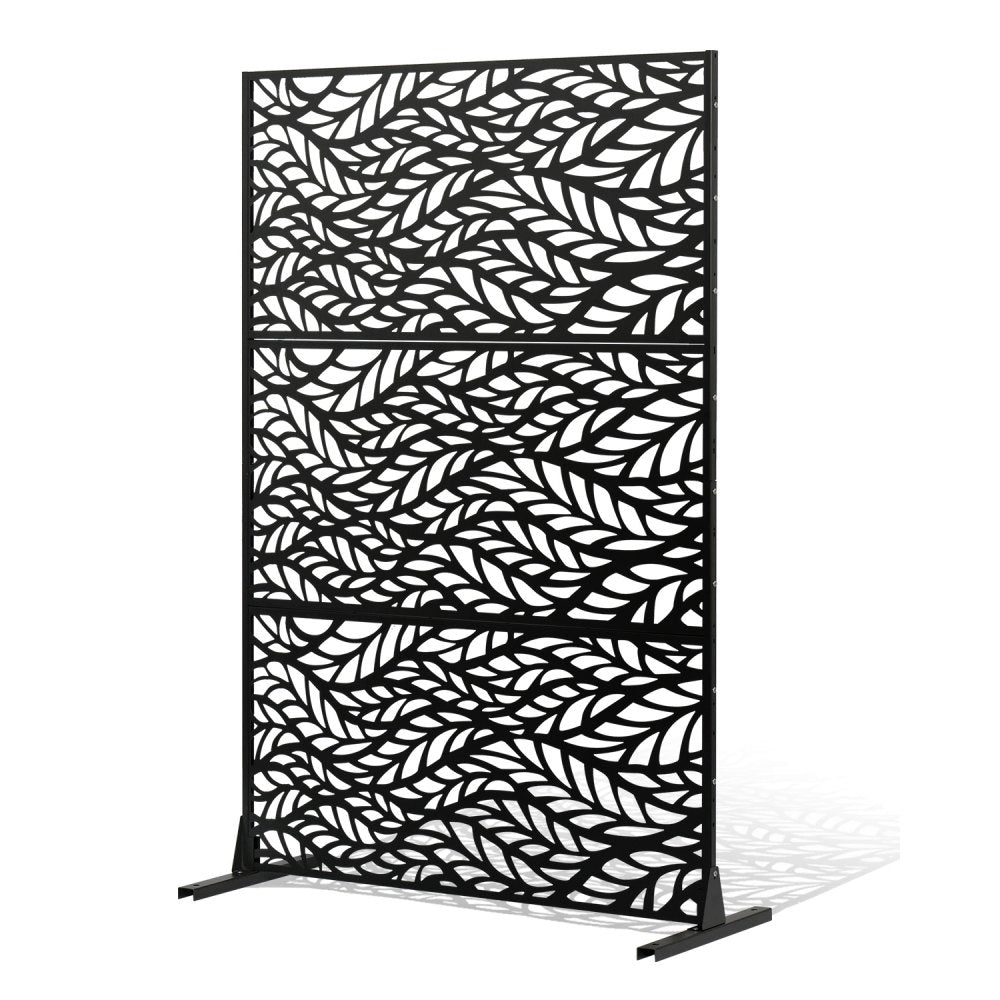 VEVOR Metal Privacy Screen, 47" W x 72" H, Outdoor Privacy Screens & Panels, Freestanding Outdoor Divider with Stand