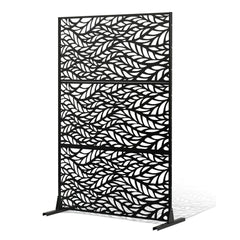VEVOR Metal Privacy Screen, 47" W x 72" H, Outdoor Privacy Screens & Panels, Freestanding Outdoor Divider with Stand
